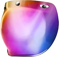 Vista 8 de GDM Casco de moto Bubble Shield 3-Snap Button Flip Up Down Universal (Amber)