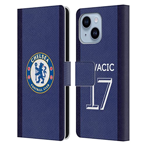 Étui cuir iPhone 14 Plus Chelsea FC protection portefeuille Mateo Kovacic housse téléphone