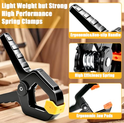 18Pack Spring Clamps, 3.5inch Arch Backdrop Stand Clips Clamps for Balloon Arch Stand, Small Heavy Duty Clips with Jaw Pads for Woodworking Photography Backdrops Holder, Tarp Clip, Fabric Backdrop by YZBDDSGS - Used condition - Image 6