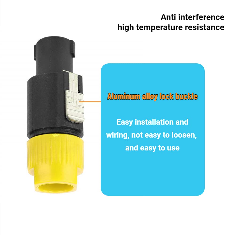 Jeanoko 10PCS C-NL4FC Humanized Conductive Speakon Cable Connector Audio Speakon Cable Mount Connector Lock Speaker Plug for Cables 6~15mm(Green)