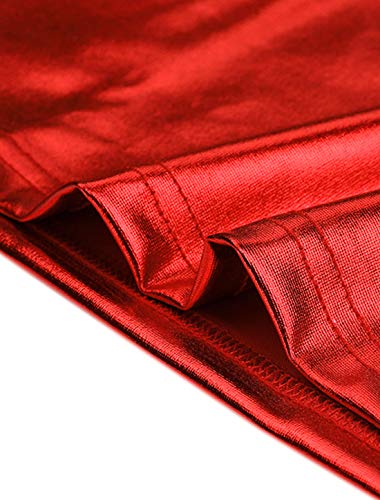 Allegra K Women's Shiny Party Club Cami Sparkly Metallic Tank Top X-Large Red #TOP5