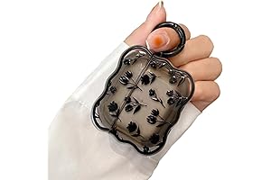 Cute AirPod Pro 2 Case with Black Flower Design