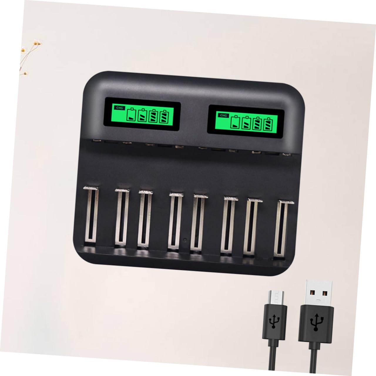 Cargador De Batería Inteligente USB De Ranuras para AA y AAA Pantalla Digital LCD Cargador De Batería AA y AAA para Uso Doméstico