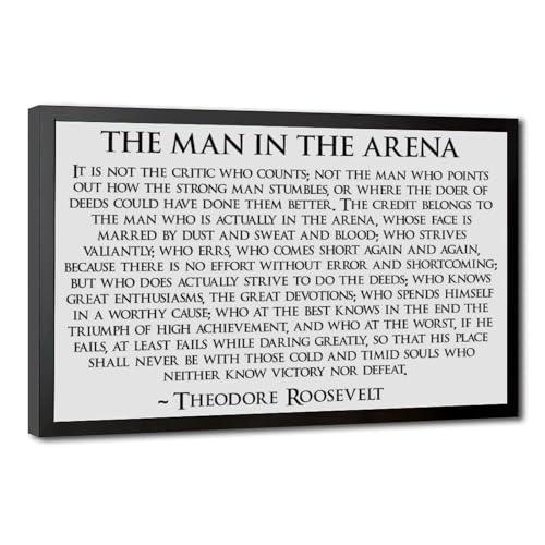 The Man in The Arena toile decoration murale salon avec cadre suspendre haute qualite