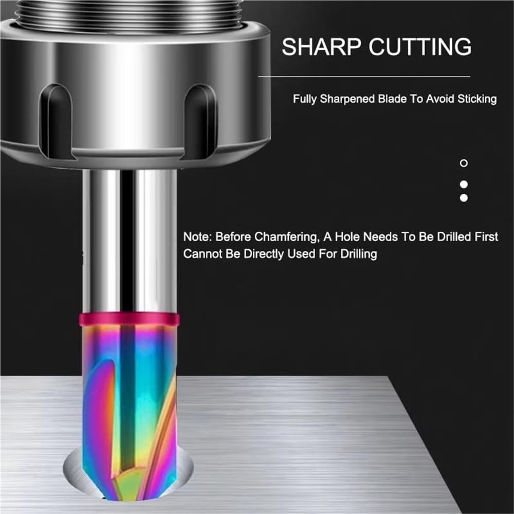 HRC60 / 90° – Fresa de chaflán de ranura recta, revestimiento colorido de carburo de acero de tungsteno, fresa de mecanizado CNC 10x10Dx75L(12x12Dx75L)