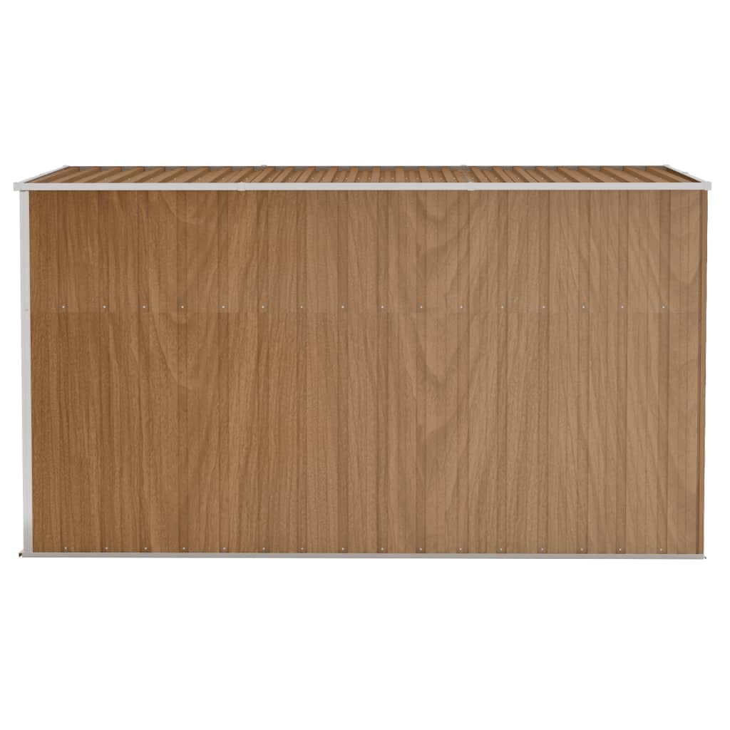 vidaXL Abri de Jardin Mural Abri de Rangement d'Outils Rangement d'Equipement de Jardin Extérieur Marron 118x288x178 cm Acier Galvanisé