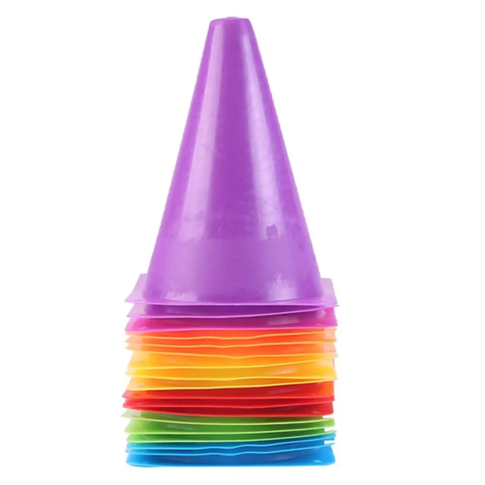 Plastikowe stożki sportowe 10 szt. Trening piłki nożnej Sprzęt do ćwiczeń na łyżwach Marker jazdy Piłka nożna Gry halowe świeżym powietrzu(Yellow-18cm)