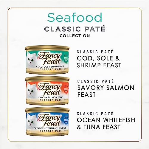 Purina 050000585687 Fancy Feast Seafood Classic Pate Collection Grain Free Wet Cat Food Variety Pack thumb #1