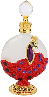 Generic 30ml DIY perfume bottle Empty decorative glass Crystal Oil bottle Empty decorative perfume bottle refillable perfume container Red Peacock Perfume vintage bottle Ladies holiday gift