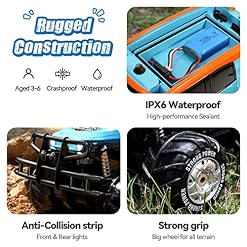 Ruko 1601AMP Amphibious RC Trucks, 1:10 Large Waterproof Monster Truck for Boys, 4x4 Offroad RC Car, All Terrain Vehicle with 2 Rechargeable Batteries, Gifts for Kids - Image 4