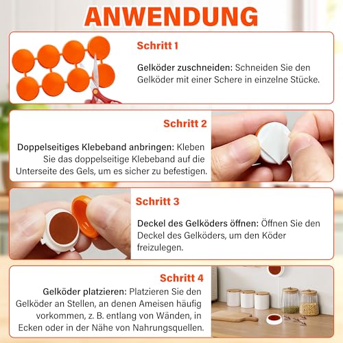Puciuua 80 Stück Ameisen Monitoring Köder für für Haus und Garten, Sauber und Einfach Anzuwenden, Hinterlässt Keine Spuren