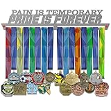VICTORY HANGERS Perchas para medallas motivadoras de 17.72 Pulgadas, Pain is Temporary Pride is Forever