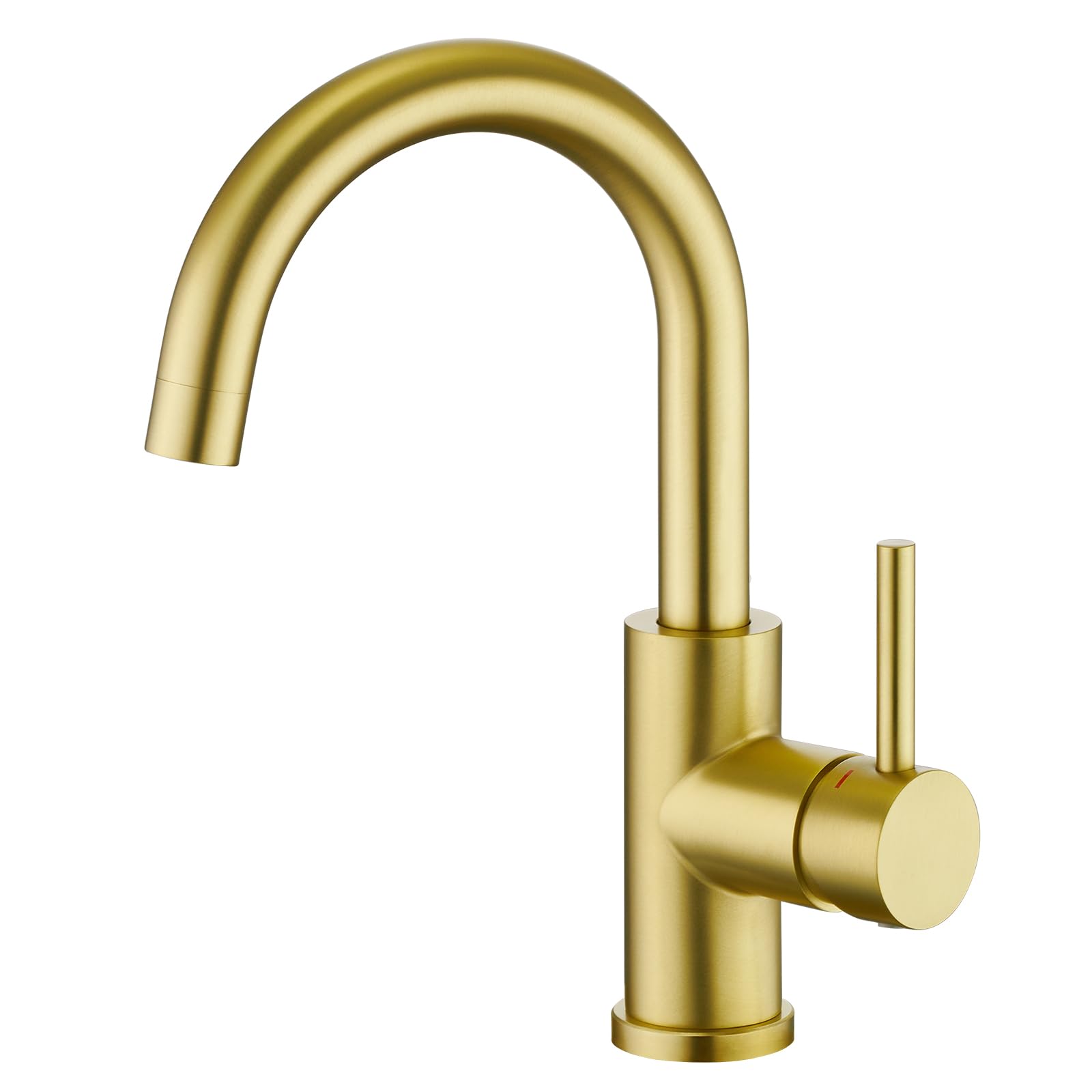 CREA Bar Sink Faucet, Sink Faucet Single Hole for Bathroom Kitchen Small RV Campers Faucet Brushed Gold Pre Wet Mini Restroom Bath Utility Marine Outdoor Faucet for Farmhouse Vanity Lavatory, Gold