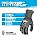 Gorilla Grip A1 Precision Grip, Cut Resistant Work Gloves, Nitrile Coated, Grey - Small (27220-212B)