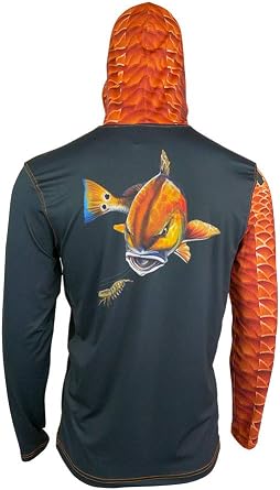 Salty Scales Redfish Gen 3 Hoodie for Men, UPF Performance Clothing