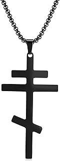 Medsor Russian Orthodox Cross Necklace For Men Stainless Steel Orthodox Cross Necklace Women