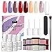 AZUREBEAUTY Gel Nail Polish Starter Kit with 48W UV/LED Lamp (3 Timer Setting),Base and Top Coat, Manicure Tools+ 4 Popular Nude Colors Gel Polish(12ml)