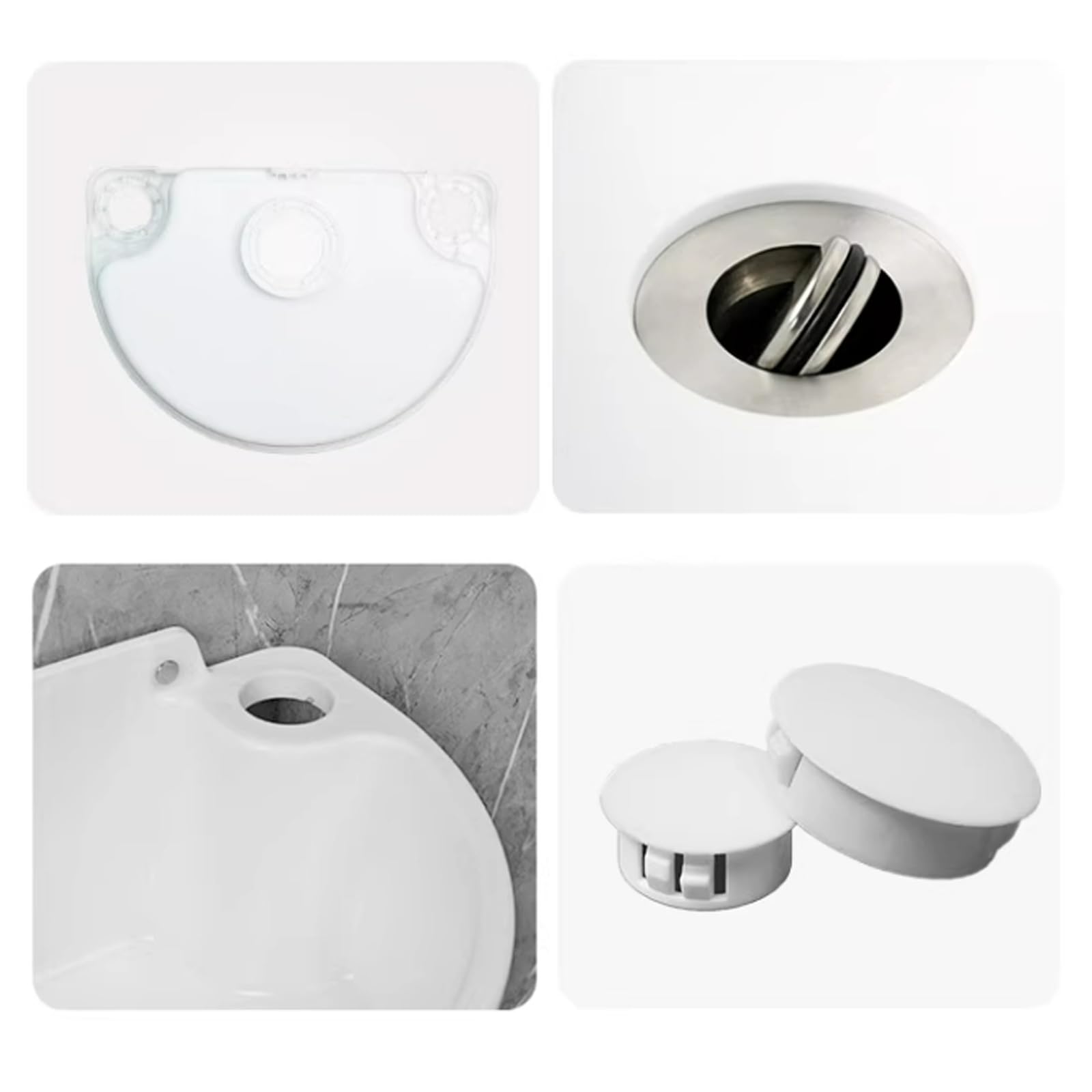 Lavello bagno piccolo, lavabo in plastica, mini lavabo con tubo di scarico in acciaio inox, progettato appositamente per piccole dimensioni, pratico lavabo[bianco]
