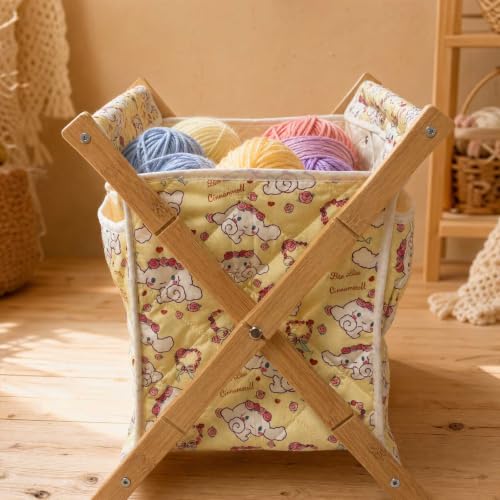 Image of Gkesgm Yarn and Needles Storage Organizer,Magic Tape Openings Crochet Organizer for Crochet Hooks Knitting Needles,3 Front Yarn Grommets