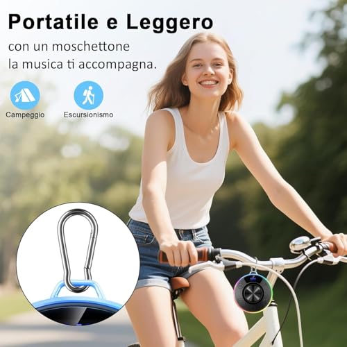 Image of Shower Bluetooth Speaker, IPX7 Waterproof Portable Bluetooth Speakers with Suction Cup, Digital Display, Stereo Sound Rich Bass,Hook Clip,Built-in Mic, Wireless Shower Speaker, Blue