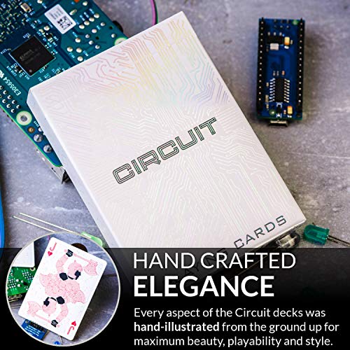 Circuit Rainbow White Playing Cards With Free Card Game Ebook, Creative Deck Of Cards, Premium Card Deck, Cool Poker Cards, Unique Bright Colors For Kids & Adults, Computer Themed, Black Playing Cards #TOP1