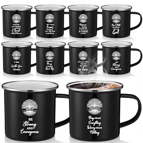 Nuogo 10 Pcs Christian Coffee Mugs 12 oz Christmas Christian Gift Bulk