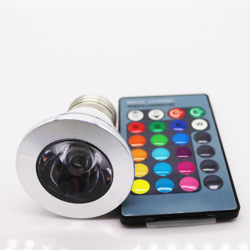 3W Bombilla inteligente E27,Regulable Cambio de Color Bombilla Led con mando,para Hogar, Decoración, Bar, Fiesta (12 Unidad)