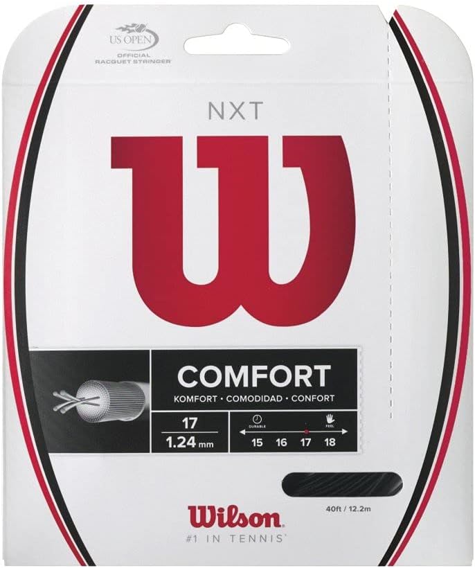 Wilson NXT 17 Gauge Black Color Multifilament Tennis String 6-Pack (6 Sets Per Order)