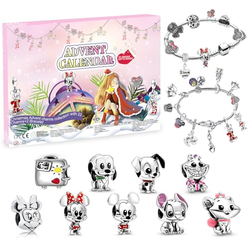 Schmuck Adventskalender 2025 Mädchen Kinder - Karikatur Charm Armband Kit...