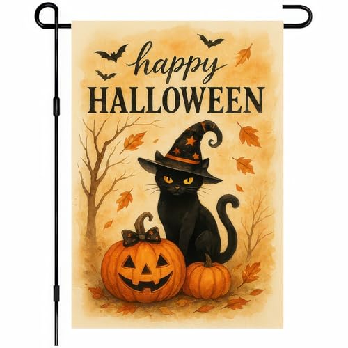 BlissYard Happy Halloween K[ftbO 12x18C` ʃpvLtbO L oi[ sCȖ̖Xq obg WbNI[^ Ȓ̊ nEB[ O |[` Ő̑