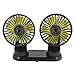 Demiawaking 12V 24V Auto Ventilator Geräuscharmer 360 Grad Rotation USB 3-Gang Geschwindigkeit Auto Lüfter Kühler mit Saugnapf für Auto SUV LKW (Doppelkopf)