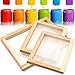 Angela&Alex 21 Pieces Screen Printing Starter Kit, 10 x 14 Inch Wood Silk Screen Printing Frame White Mesh Squeegees Inkjet Transparency Film and Mask Tape