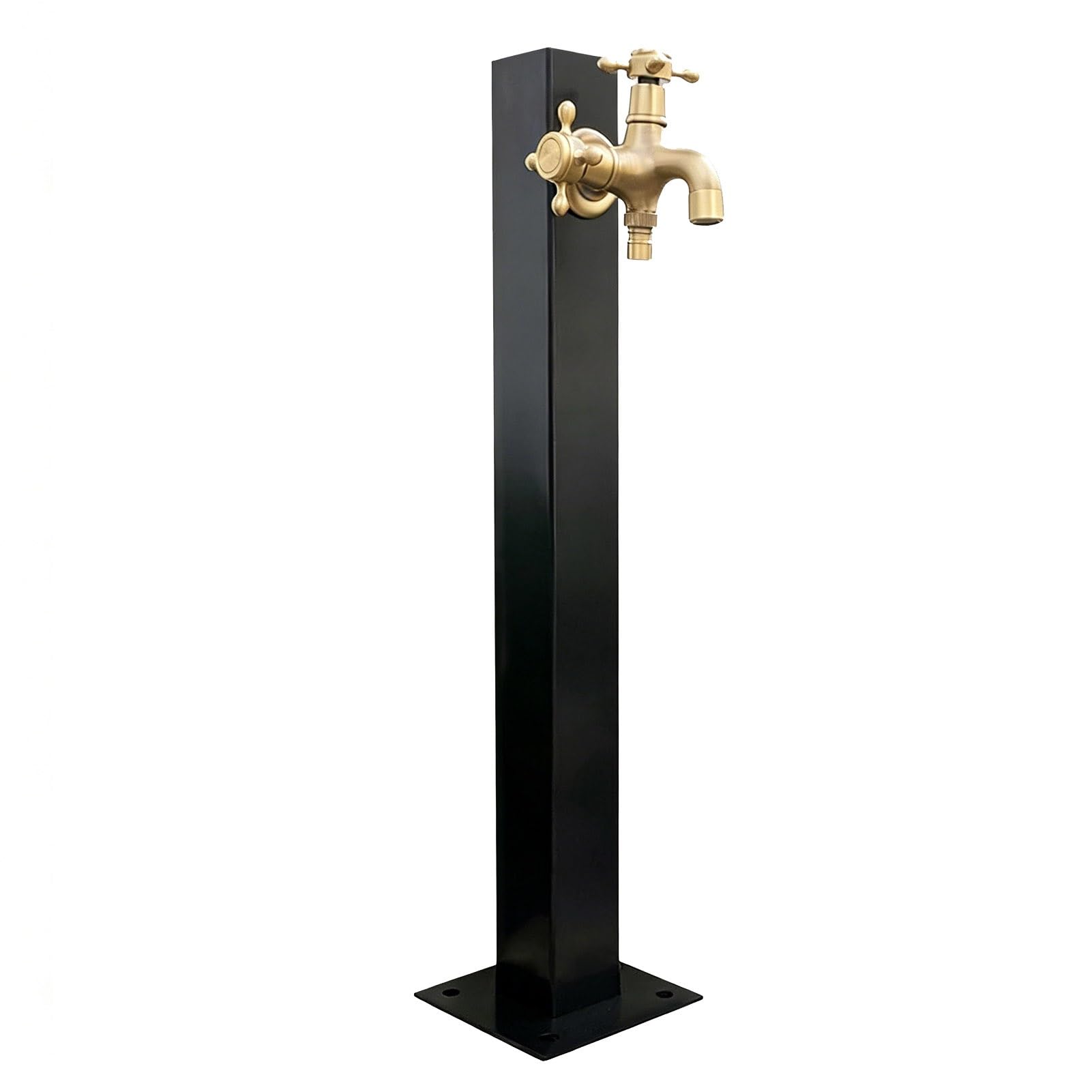 Floor Mounted Hydrant Water Tap, 304 Stainless Steel Outdoor Faucet Water Column for Garden Farm Pasture Backyard, Freeze Proof Spigot, Bottom Or Side Inlet(Square A,Height: 95cm/37.4in)
