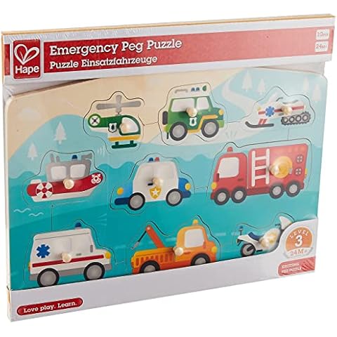 Juguete Educativo Hape E1406 Puzzle de Vehículos de Emergencia Cover