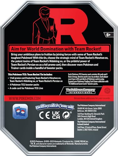 Pokémon TCG: Team Rocket Tin - Nidoking ex (1 Foil Promo Card & 4 Booster Packs), Multicolor, Small - Image 2