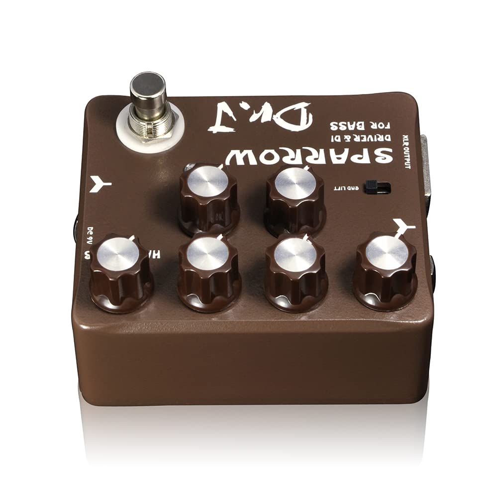 JOYO Pedale per basso di Overdrive Mic'd Tube Bass Amp Simulatore Pedale Built-in DI & XLR Uscita per Effetti Registrazione Edizione High-end Serie Dr.J (D53)