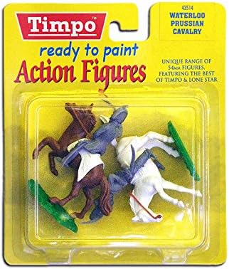 TIMPO - Prussian Cavalry at Waterloo: Officer & Cavalryman on Horseback in 54mm - Mint in the Package