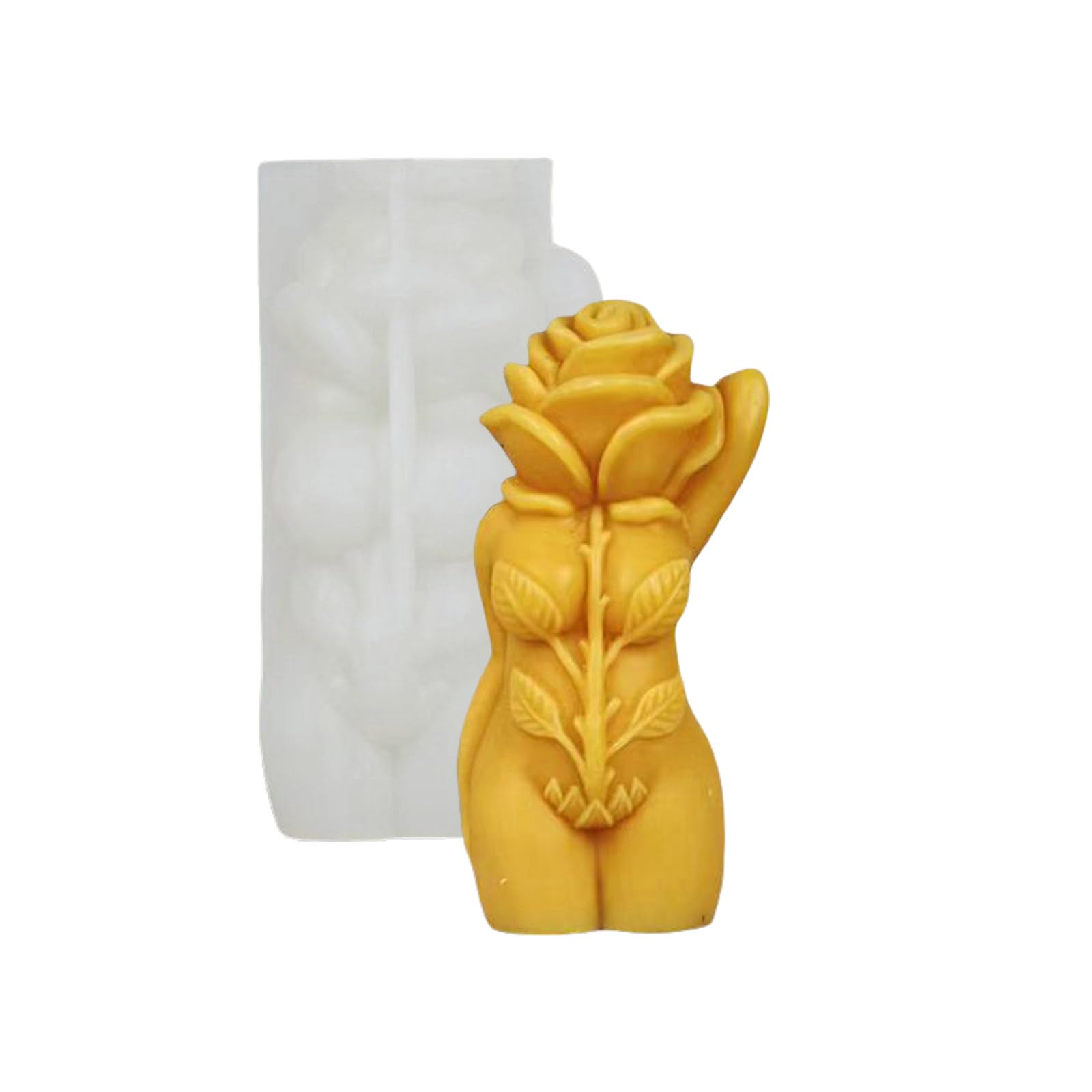 Yhplxyuus Body Silicone Plaster Molds Rose Mushroom Body Scented Molds Castings Ornament Human Rose Mushroom Silicone Plaster