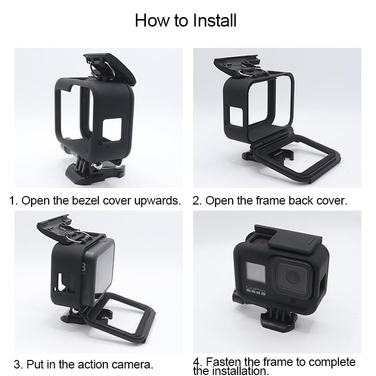 Image of REFLEX CAMERA Protective Housing Frame Mount for GoPro Hero 8 Black | Lightweight Durable Camera Case | Quick Release Mount & Thumbscrew | Essential GoPro Accessory for Action Photography