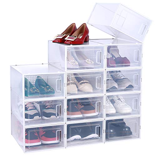 Shoe-Organizer-Ohuhu-12-Pack-Shoe-Box-Storage-Containers-High-Quanlity-Stackable-Foldable-Shoe-Rack-Drawer-Type-Front-Opening-Clear-Plastic-for-Closets-and-Entryway-Fit-up-to-US-Size-95