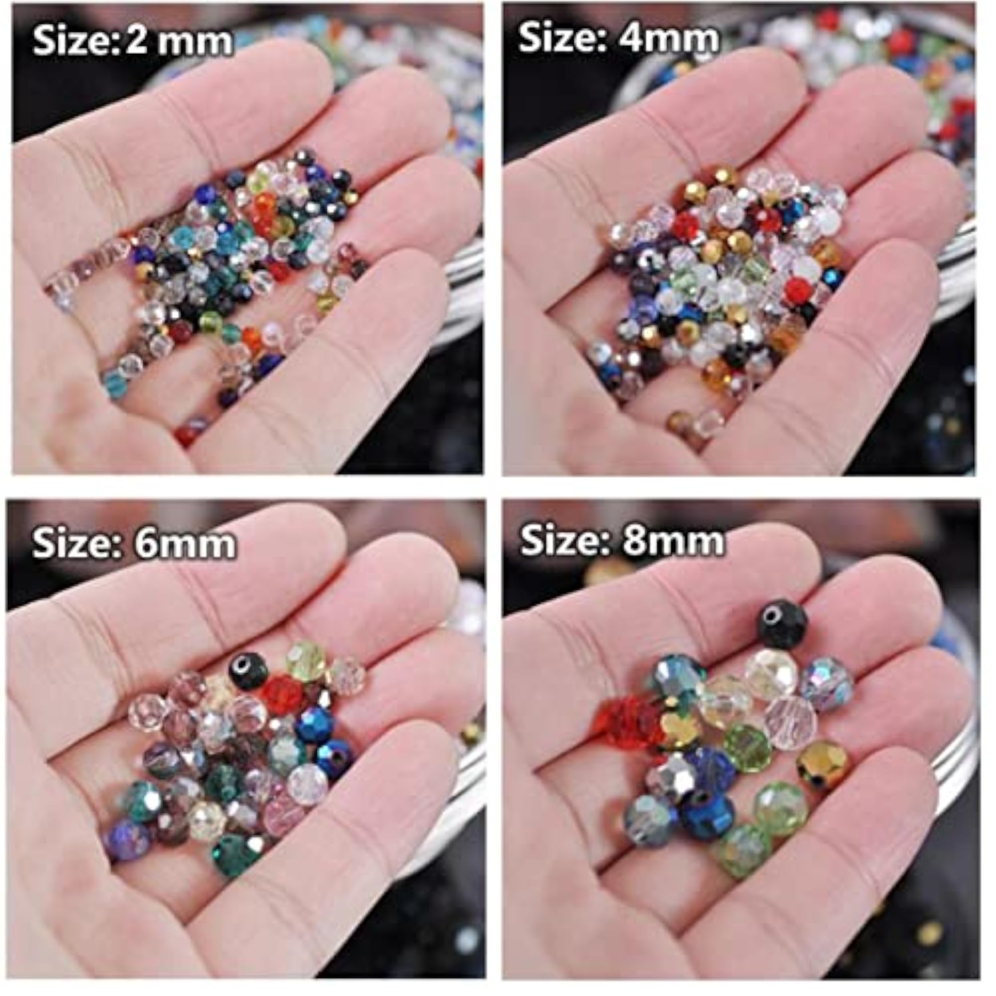 2mm Crystal Glass Beads, Electroplate AB Color
