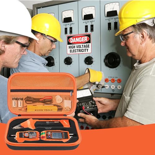 Hesplus HPEV125-BLACKORANGE Hard Case For Klein Tools Et310 Ac Circuit Breaker Finder Electric Tester & 80041 Outlet Repair Tool Kit & Rt250 Gfci Outlet Tester And Accessories Electrical Tools Storage Organizer Bag thumb #8