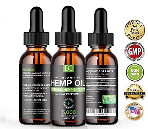 (5000mg) Hemp Oil Maximum Strength for Stress Relief Inflammation Sleep Focus Mood Pain Skin Care Hair - Natural Organic Hemp Seed Zero CBD Tincture Oil Drops Herbal Extract Supplements (2 Pack) - Image 6
