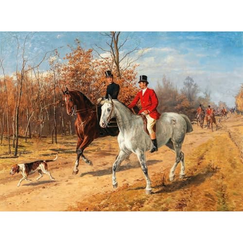 ArtDirect Parforce Hunting Unframed Art Print Giclee Poster by Julius von Blaas - Ready for Framing with Customization Sizes 10x7, 14x10, 20x15, 32x24, 48x36 and 60x44 inches