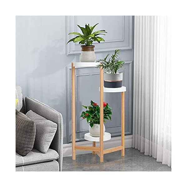 unho Blumentreppe Blumenregal Blumenständer Bambus, Moedern Pflanzenregal für Indoor Outdoor – Bild 5