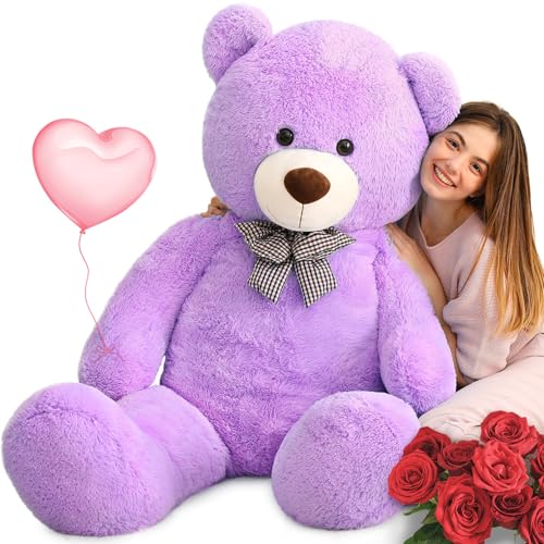 MorisMos 140cm riesen Teddy, groß teddybär XXL Valentinstag deko bär, weich XXL Kuscheltier plüschbär Kinder freudin Frauen mädchen