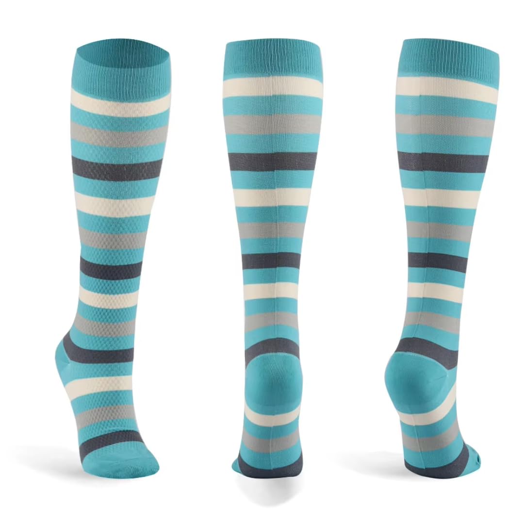 Calzini a compressione al ginocchio in nylon | Corsa AS8 blu: supporto atletico