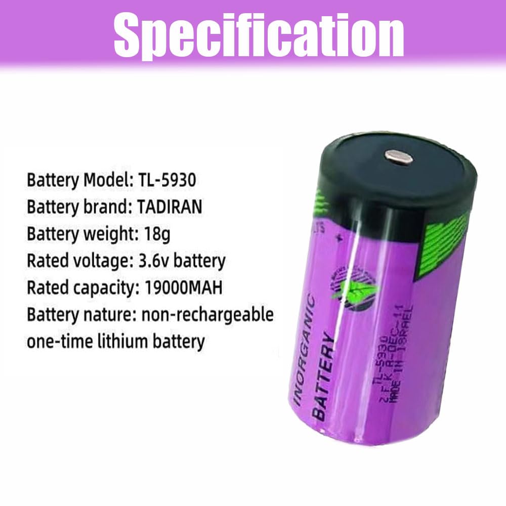 ?2 Pack?3.6V 19000mAh TL-5930 Lithium Battery for Tadiran TL-5930 Battery Series Size D TL-5930 Battery, Pink