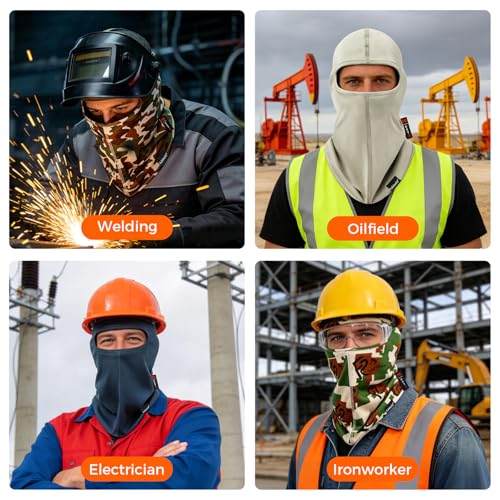 Image of FR Balaclava Face Mask Flame Resistant Balaclava FR Mask for Men Arc Rated NFPA2112 CAT2 Cover Hood for Welding