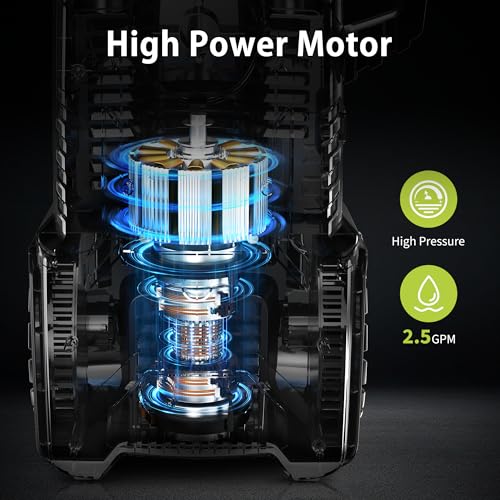 Image of Yeryork Adjustable 5000 PSI Pressure Washer,2.5 Max GPM Power Washer with 33 FT Retractable Hose Reel, Stainless Steel Lance, 500ml Foam Cannon, 4-Nozzle Set, Washer for Cars, Fences, Patios